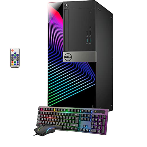 Dell Gaming PC OptiPlex 3040 Tower Desktop Computer - Intel Core i7 6th Gen (3.40 GHz) - RX 550 4GB GDDR5-16GB RAM - 1TB SSD - Windows 10 Pro - Wi-Fi - Keyboard & Mouse - HDMI (Renewed)