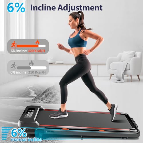 Walking Pad Treadmill with Handle Bar & Incline, 300 lb Capacity G9937