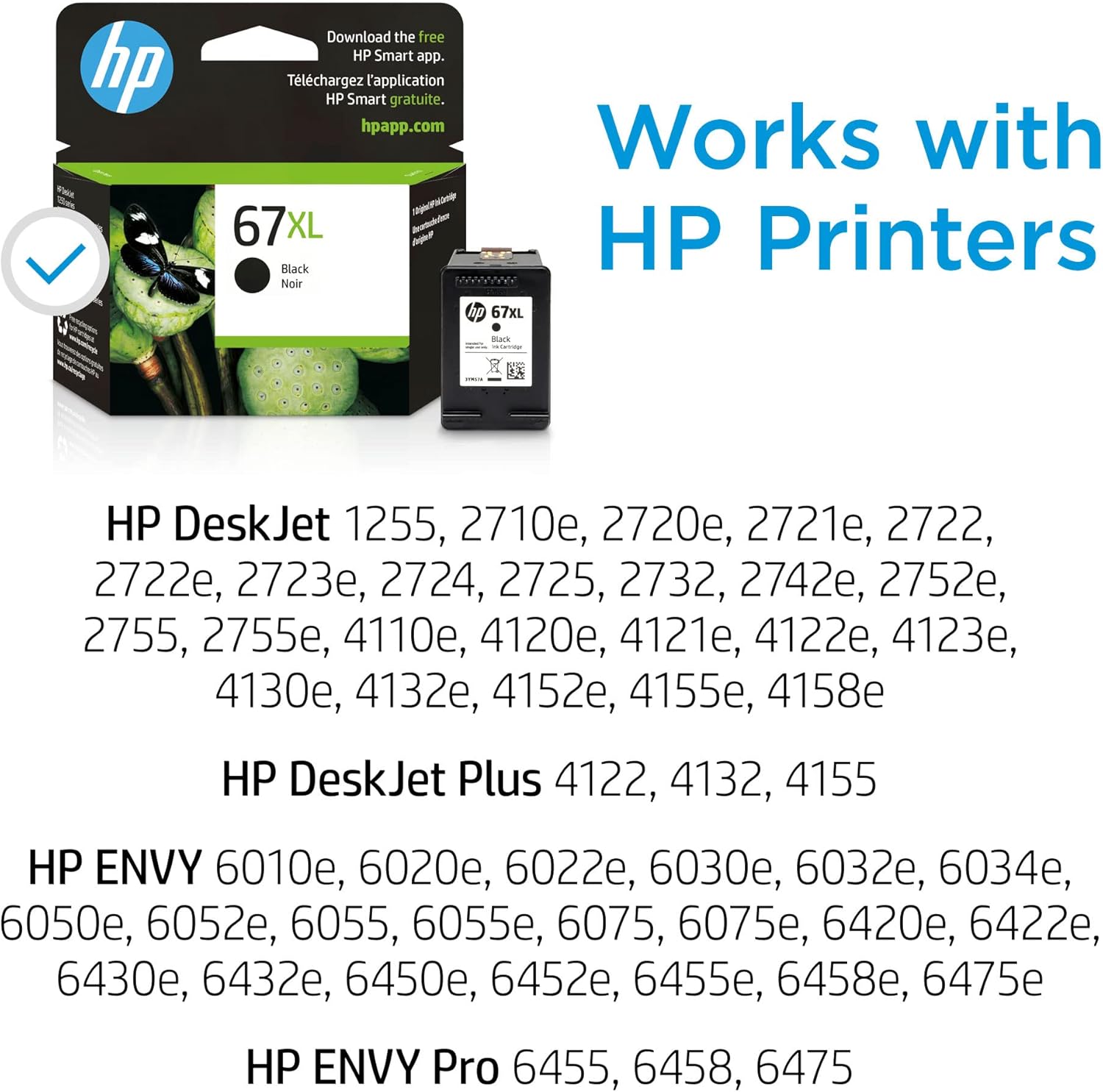 HP 67XL Black High-yield Ink Cartridge 3YM57AN N6661
