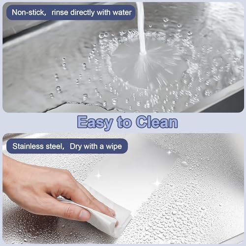 Stainless Steel Cat Litter Box with High Sides, 20L, Includes Shovel C315028