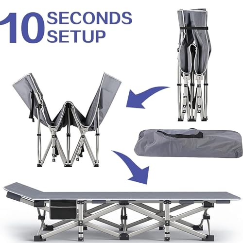 Folding Camping Cot for Adults, Heavy Duty with Carry Bag, Portable Outdoor Bed Y155