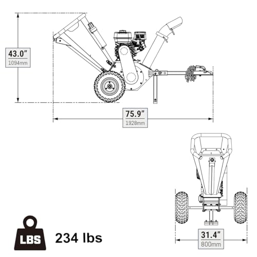 212CC 7HP Gas Wood Chipper Leaf Shredder Mulcher with Towbar Z8059