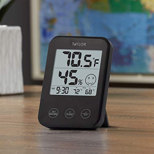 Taylor 1744BK Digital Thermometer and Hygrometer, Black B82194