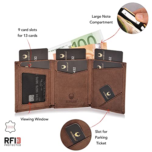 DONBOLSO Slim Wallet with RFID Protection Genuine Leather Card Holder K8393