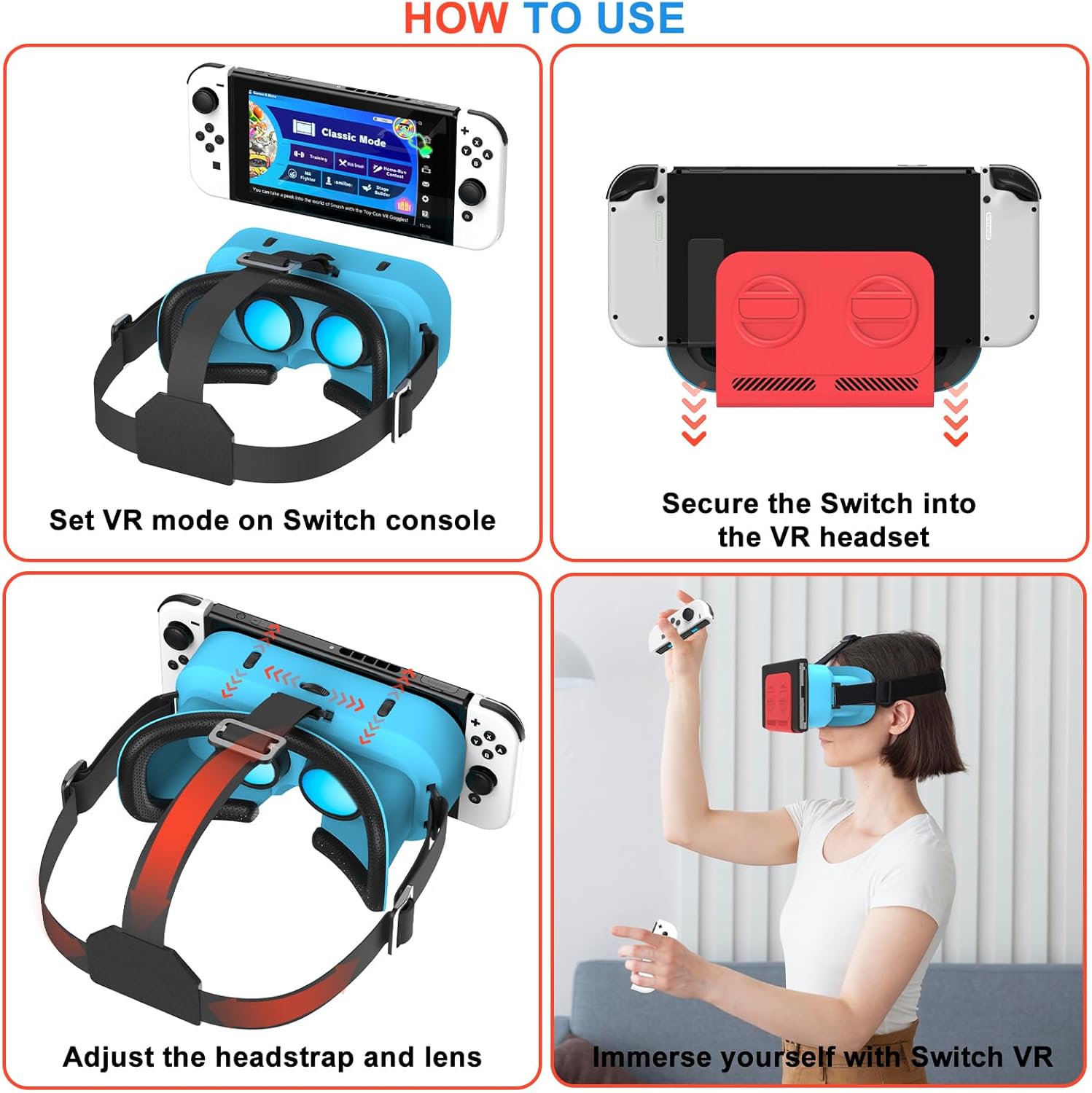 VR Headset for Nintendo Switch & Switch OLED with Adjustable Pupil Distance N13607