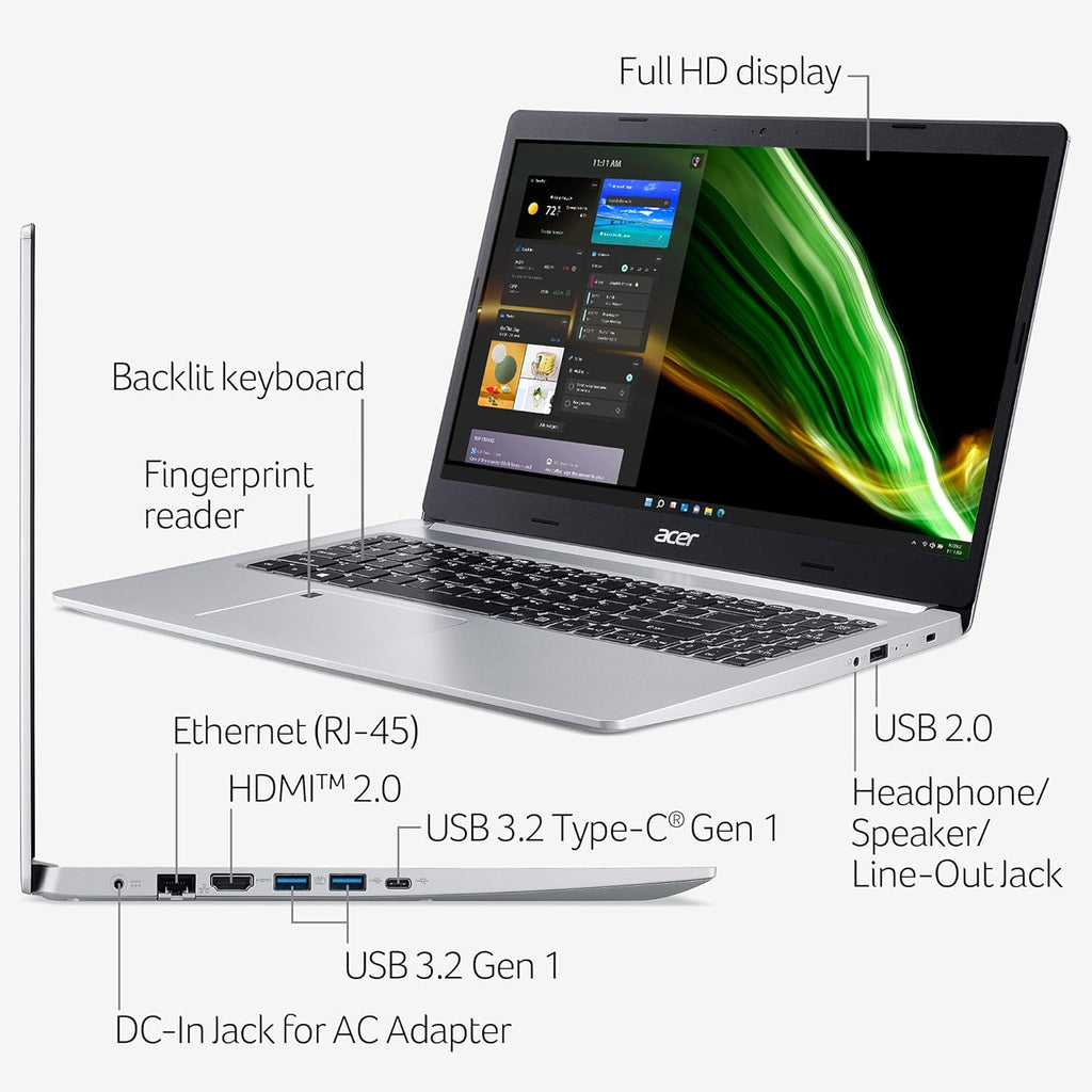 Acer Aspire 5 A515-46-R3CZ Slim Laptop, 15.6" Full HD, Ryzen 7, 8GB RAM, 256GB SSD, Windows 11 A7570