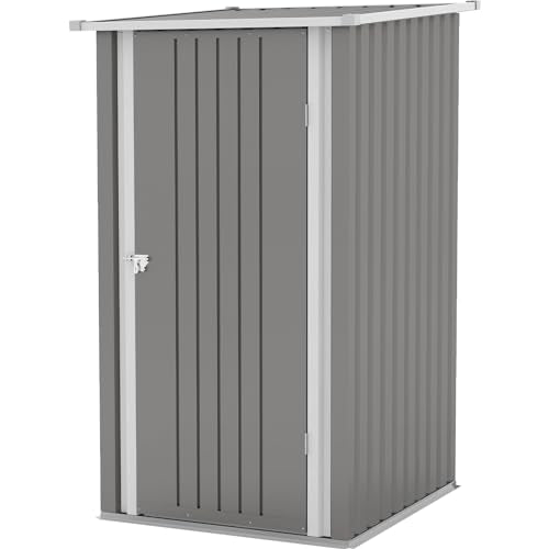 Patiowell 3 x 3 FT Outdoor Storage Shed with Sloping Roof, Grey F27529