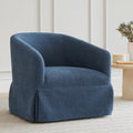 Swivel Accent Chair Set of 2, 360 Degree Linen Fabric Armchair, Cream White Q4822