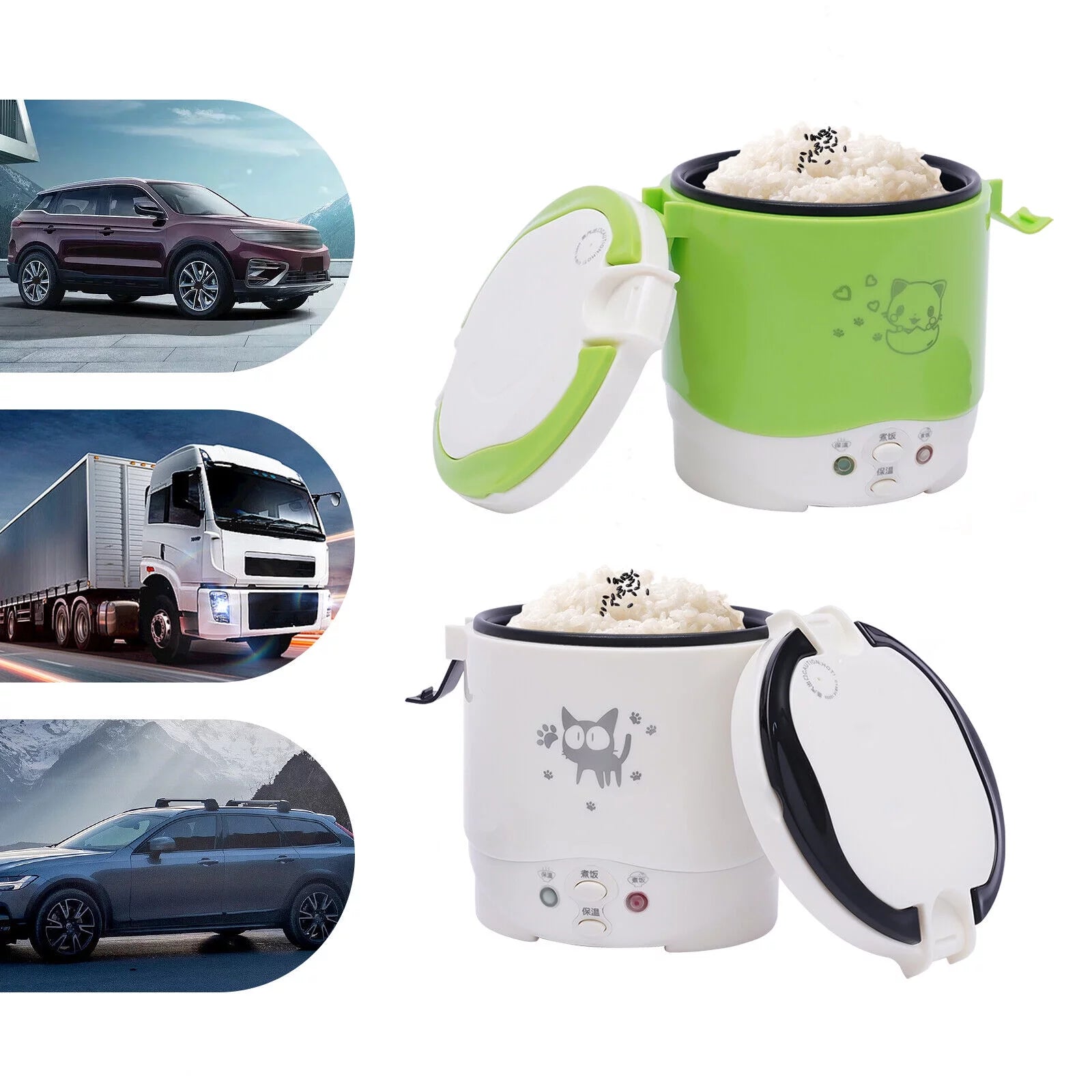 Car Mini Travel Lunch Box Electric Rice Cooker Steamer 12V U510443