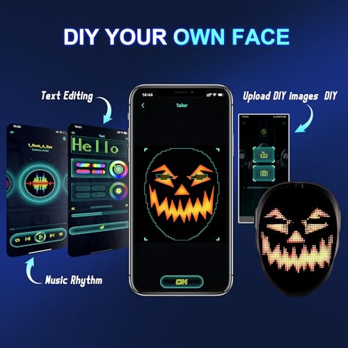 Gootus Face Transforming LED Mask with App Controlled for Kids X7335