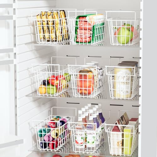17.5 Inch Metal Wire Freezer Bins 2Pack with Hanging Handles G949