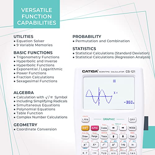 Scientific Calculator with Graphic Functions for High School and College E1591