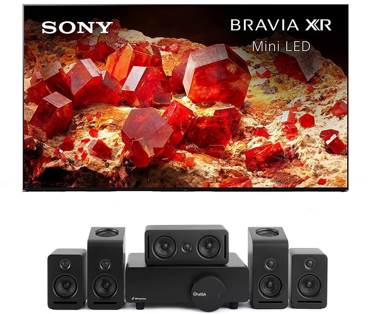 Sony XR75X93L 75" 4K Mini LED Smart Google TV with PS5 Features with a Platin MONACO-5-1-2-SOUNDSEND 5.1.2Ch Speakers with WiSA SoundSend (2023)