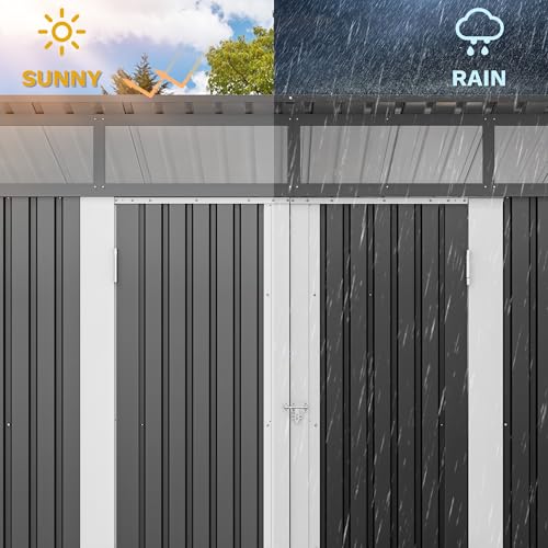DWVO 6x4ft Metal Storage Shed for Outdoors, Dark Gray T6985