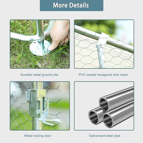 Large Metal Chicken Coop Walk-in with Anti-UV Cover for Outdoor Farm Use Z5246
