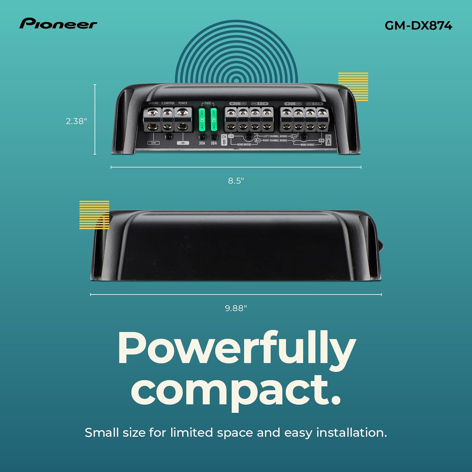 Pioneer GM-DX874 4-Channel Class D 1200W Amplifier E20903