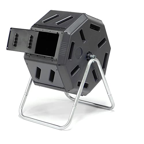 FCMP Outdoor IM4000 Dual Chamber Tumbling Composter, 37 Gallon, Black W19586