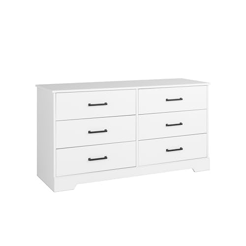 Prepac Rustic Ridge Farmhouse 6-Drawer Double Dresser, Brown X6434