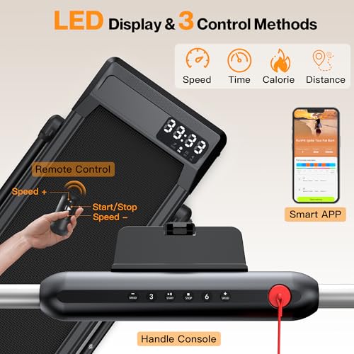 Walking Pad Under Desk Treadmill with Incline, Portable with App & Remote Control H7362