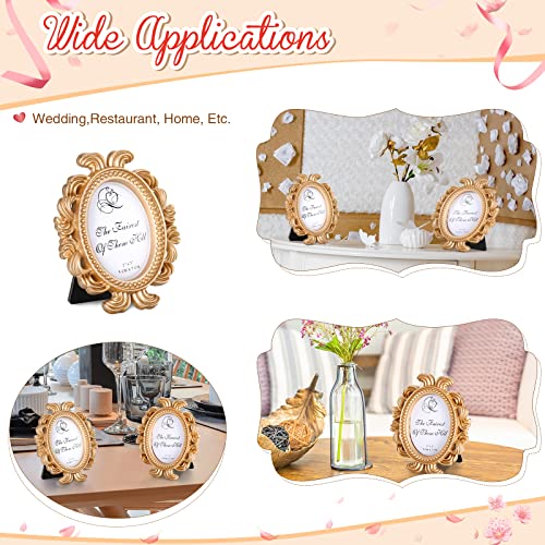 Vicenpal 20 Pieces Vintage Resin Picture Frames Antique Photo Frame Baroque Oval Mini Frame Table Top Display Black K3894