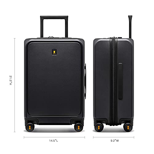 LEVEL8 Road Runner Pro Carry-On Luggage 20" Hardside Spinner with TSA Lock, Black R102256