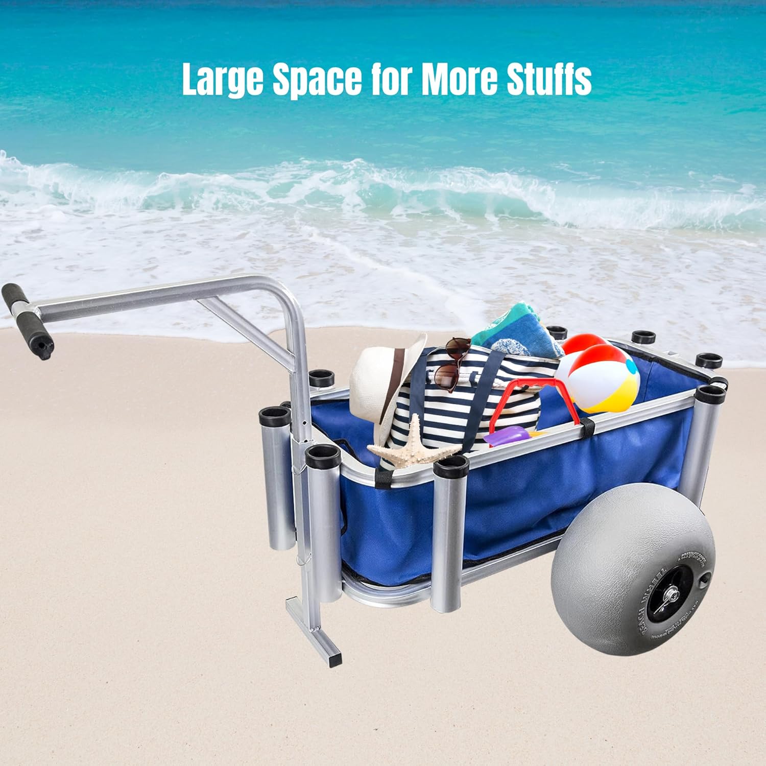 Outdoor Heavy Duty Aluminum Fishing Cart with Large Wheels C4363