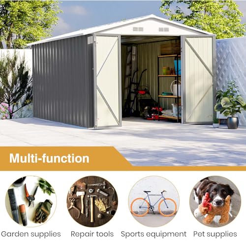 Patiowell 5x3 FT Outdoor Storage Shed with Sloping Roof and Lockable Door, Brown L4971