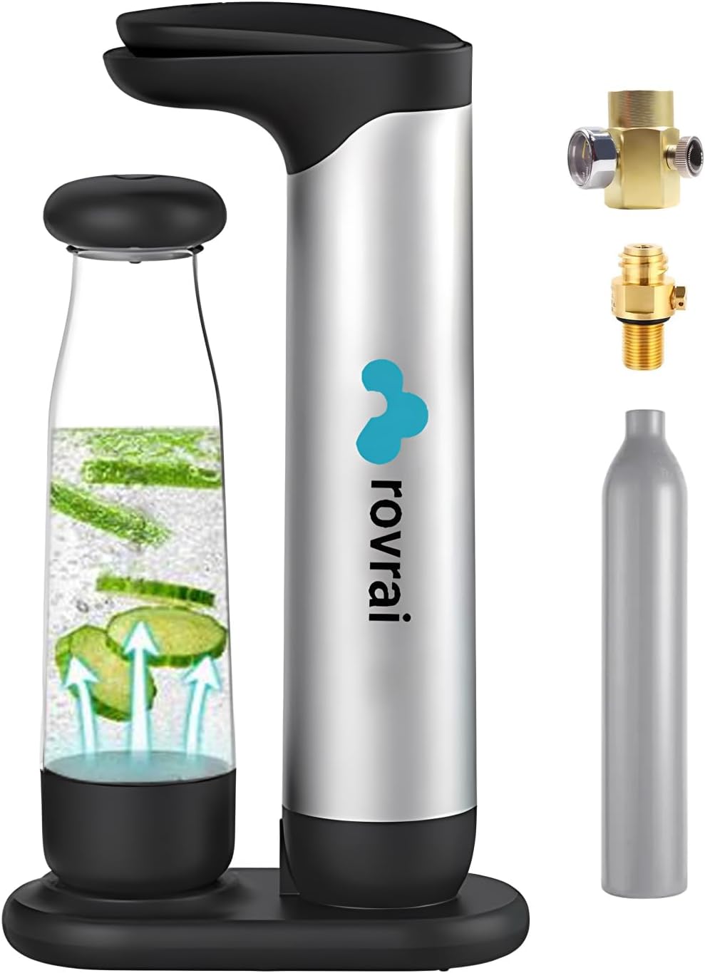 Soda Water Makes,Sparkling Water Maker with Superior Carbonation Technology,Comes with Empty Co2 Cylinder and Refill Kits,Compatible with Screw-In Sodastream & Soda Sense CO2 Cylinders etc.