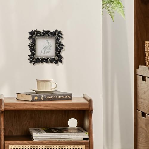 Vintage Picture Frame 8x10 Antique Black Ornate for Tabletop and Wall U180