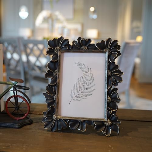 Vintage Picture Frame 8x10 Antique Black Ornate for Tabletop and Wall U180