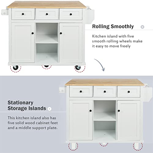Kitchen Island with Storage, Rolling Kitchen Cart with Drop-Leaf Countertop, Black T7490
