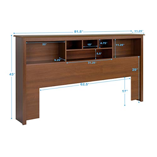 Prepac King Bookcase Headboard, Black A905