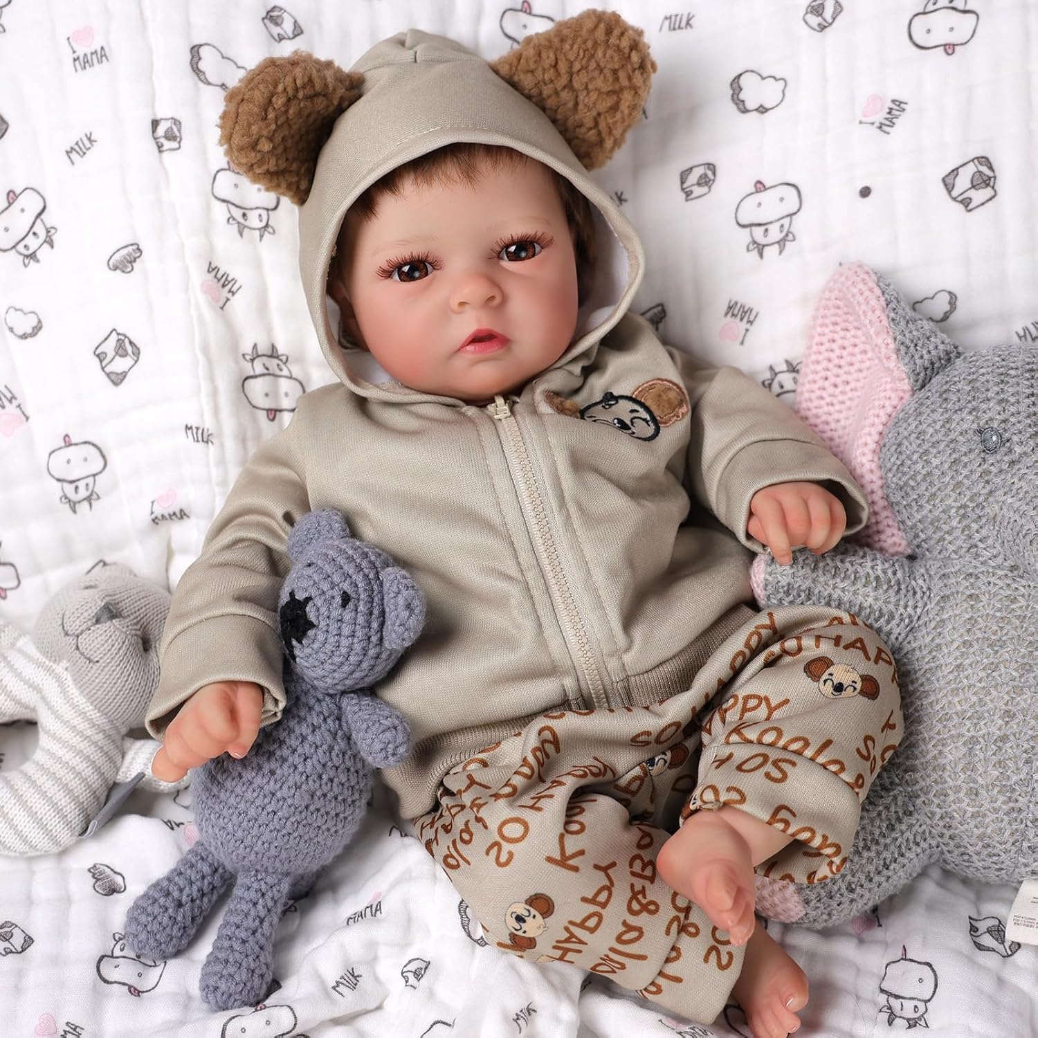 BABESIDE Lifelike Reborn Baby Doll Boy Trey - 17in Soft Body Realistic Newborn V403751