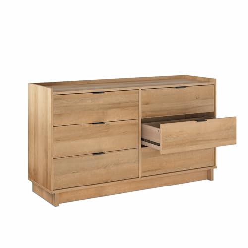 Prepac Rustic Ridge Farmhouse 6-Drawer Double Dresser, Brown X6434
