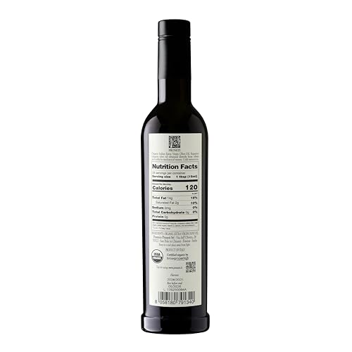 Pruneti Organic Extra Virgin Olive Oil from Tuscany, First Cold Pressed, 16.9 fl oz A92155