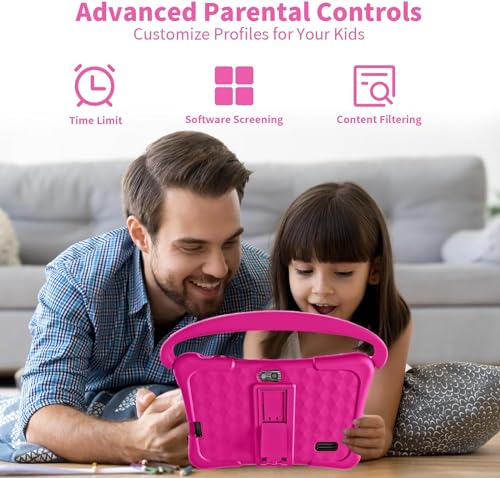 Kids Tablet 7 inch Android 32GB with WiFi Parental Control Pink D274078