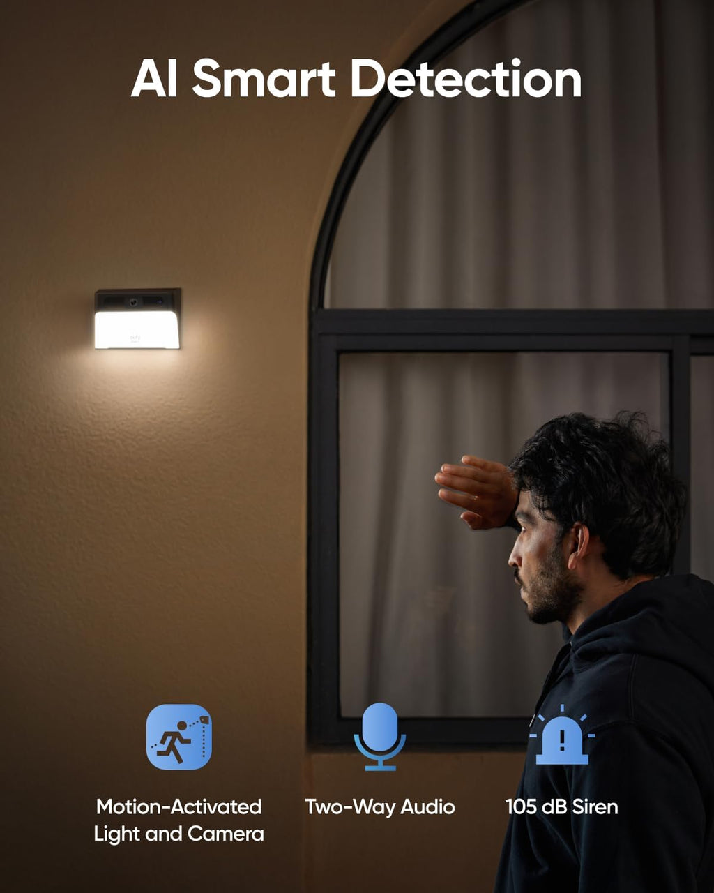 eufy Security Solar Wall Light Cam S120, 2K Wireless Outdoor Security Camera, Renewed G602