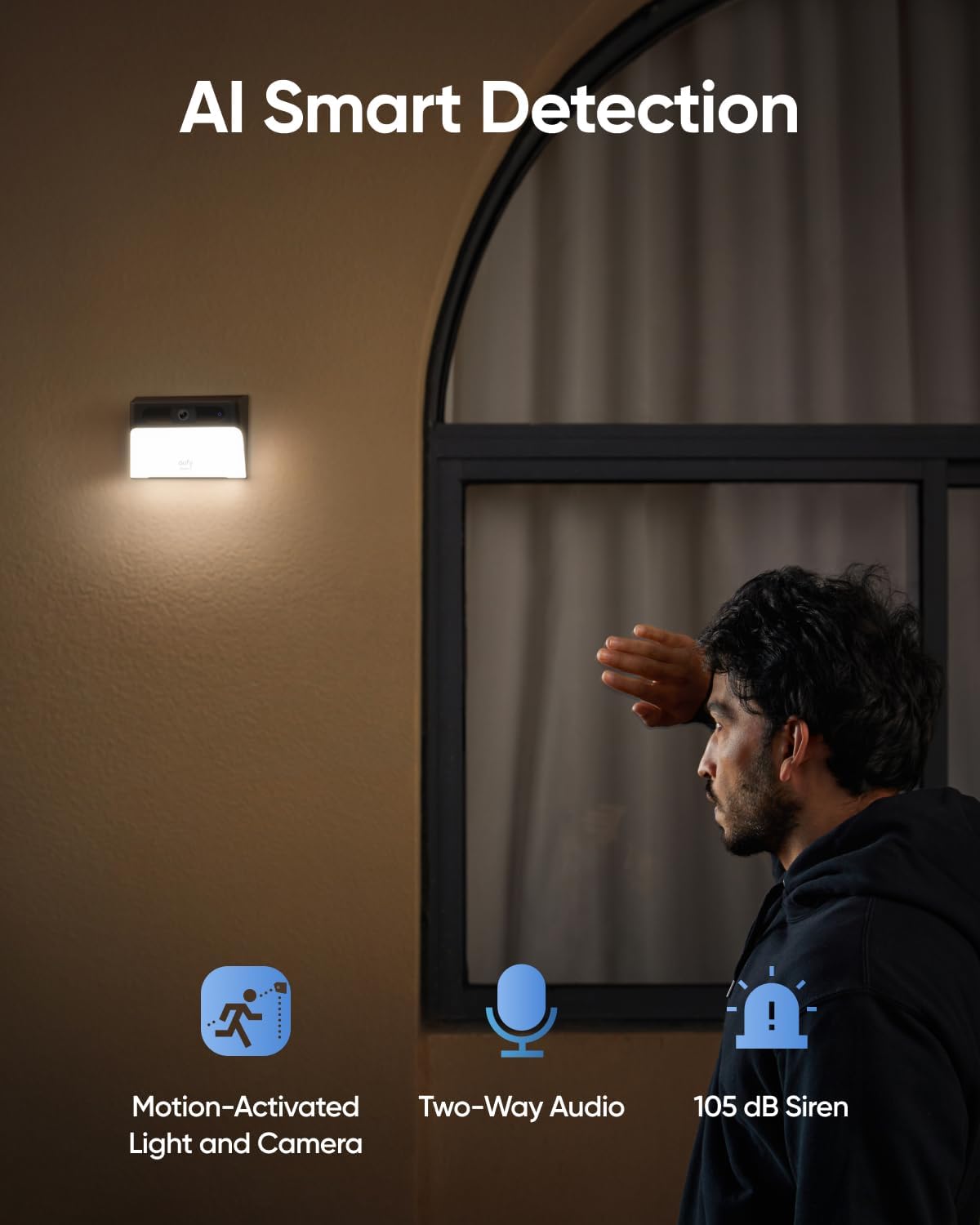 eufy Security Solar Wall Light Cam S120, 2K Wireless Outdoor Security Camera, Renewed G602
