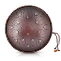 Steel Tongue Drum, 15 Notes 13 Inches Percussion Instrument C-Key Handpan Drum (Black)