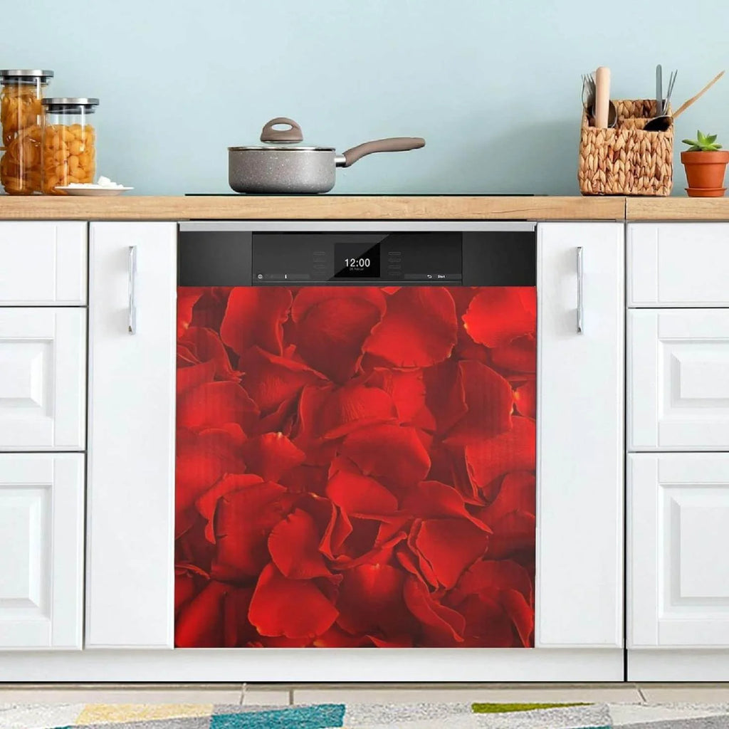 Hyjoy Red Rose Dishwasher Magnet Cover, Reusable Fridge Panel Decal, 23 x 26 Inch L535377