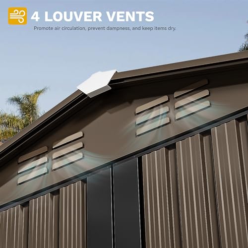 DWVO 6x4ft Metal Storage Shed for Outdoors, Dark Gray T6985