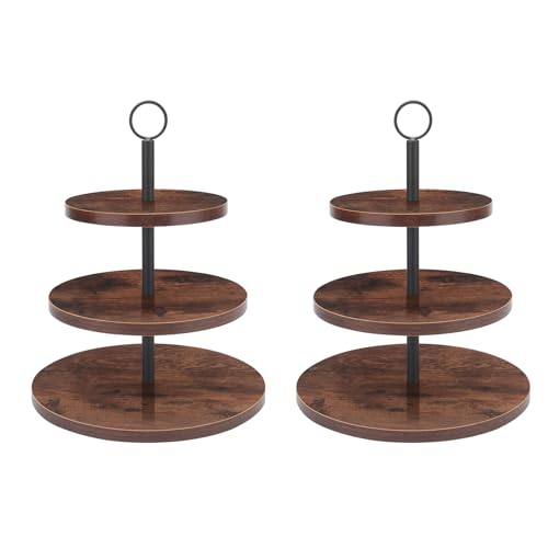 3 Tier Cupcake Stand, Wood Veneer Serving Tray for Dessert, Tea Party & Wedding Z9828