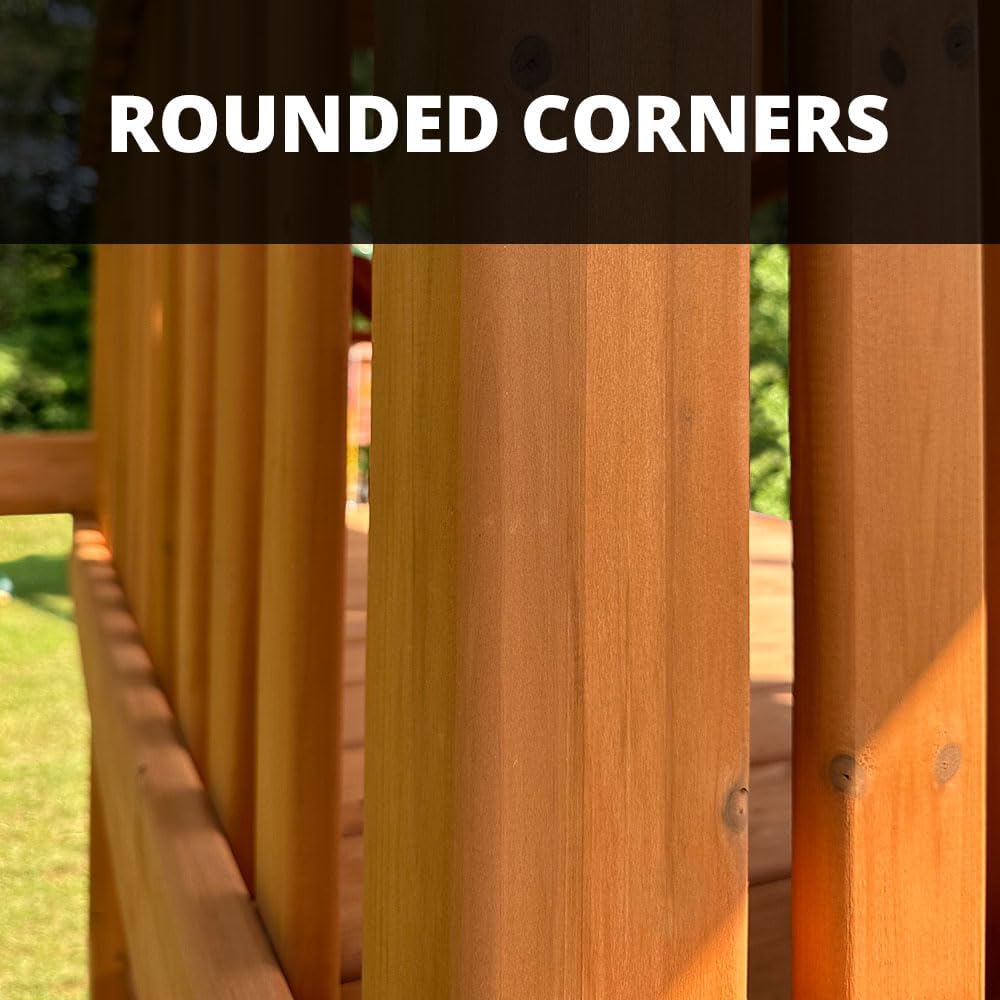 Gorilla Playsets Mountaineer Wooden Swing Set with Two Slides, Brown L164