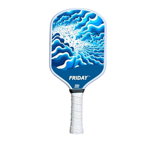 Friday Pickleball Paddle, USA Pickleball Approved, Durable Carbon Fiber, Thermoformed Unibody Design, Honeycomb Core, Gritty Surface for Spin