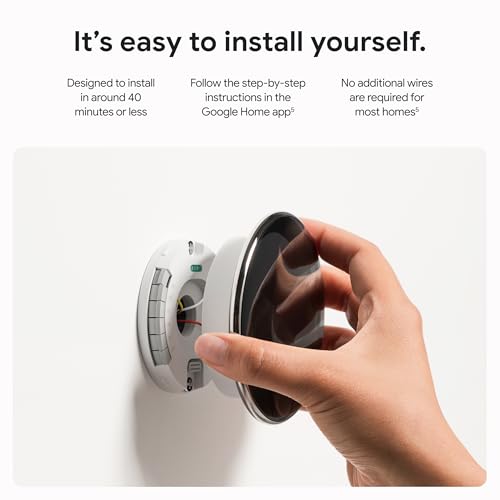 Google Nest Learning Thermostat (4th Gen) with Temperature Sensor - Polished Silver Y52599