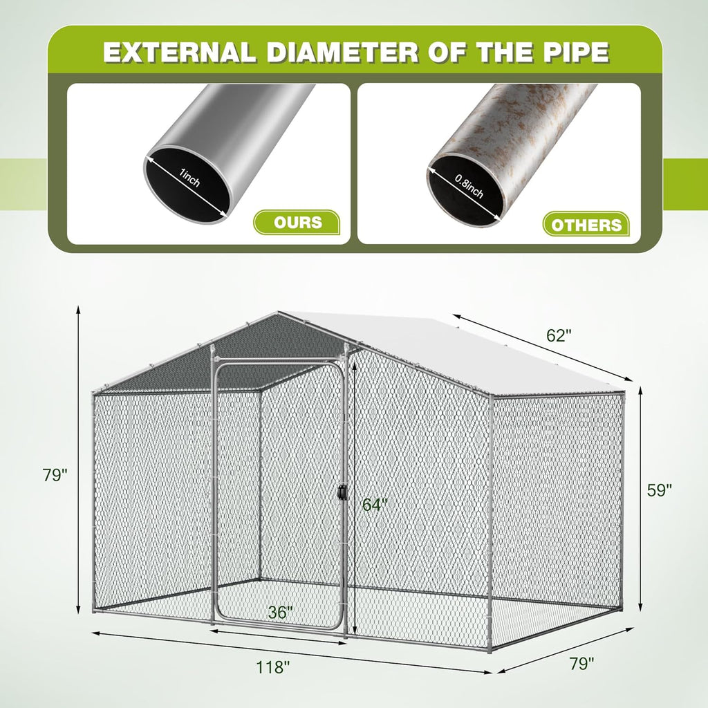 Flamaker Large Metal Chicken Coop with Water-Resistant Cover X946