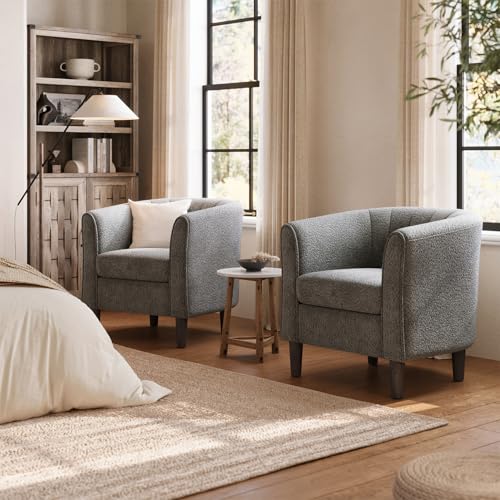 LINSY Accent Chair with Ottoman, Velvet, Olive Green C653