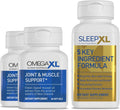 OmegaXL Joint Relief Supplement - Natural Muscle Support, 60 Softgels (2 Pack) & SleepXL immediate-Release melatonin, L-Theanine (Calming), Chamomile, Magnesium & B6 (60 Vegan Capsules)