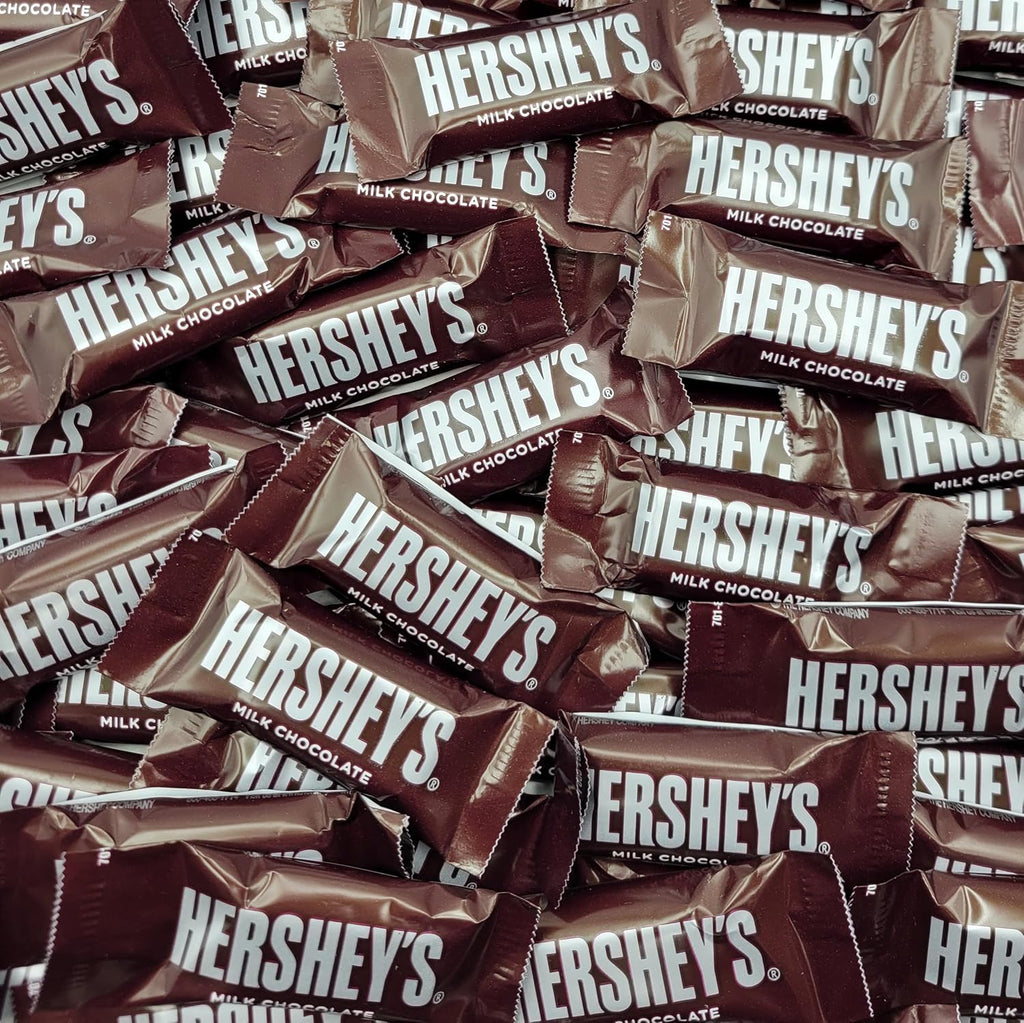 Hershey Miniature Milk Chocolate Candy Bars, 2lb Bulk, 100 Individually Wrapped A462320