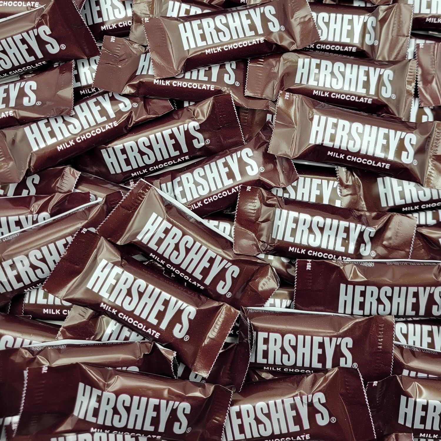 Hershey Miniature Milk Chocolate Candy Bars, 2lb Bulk, 100 Individually Wrapped A462320